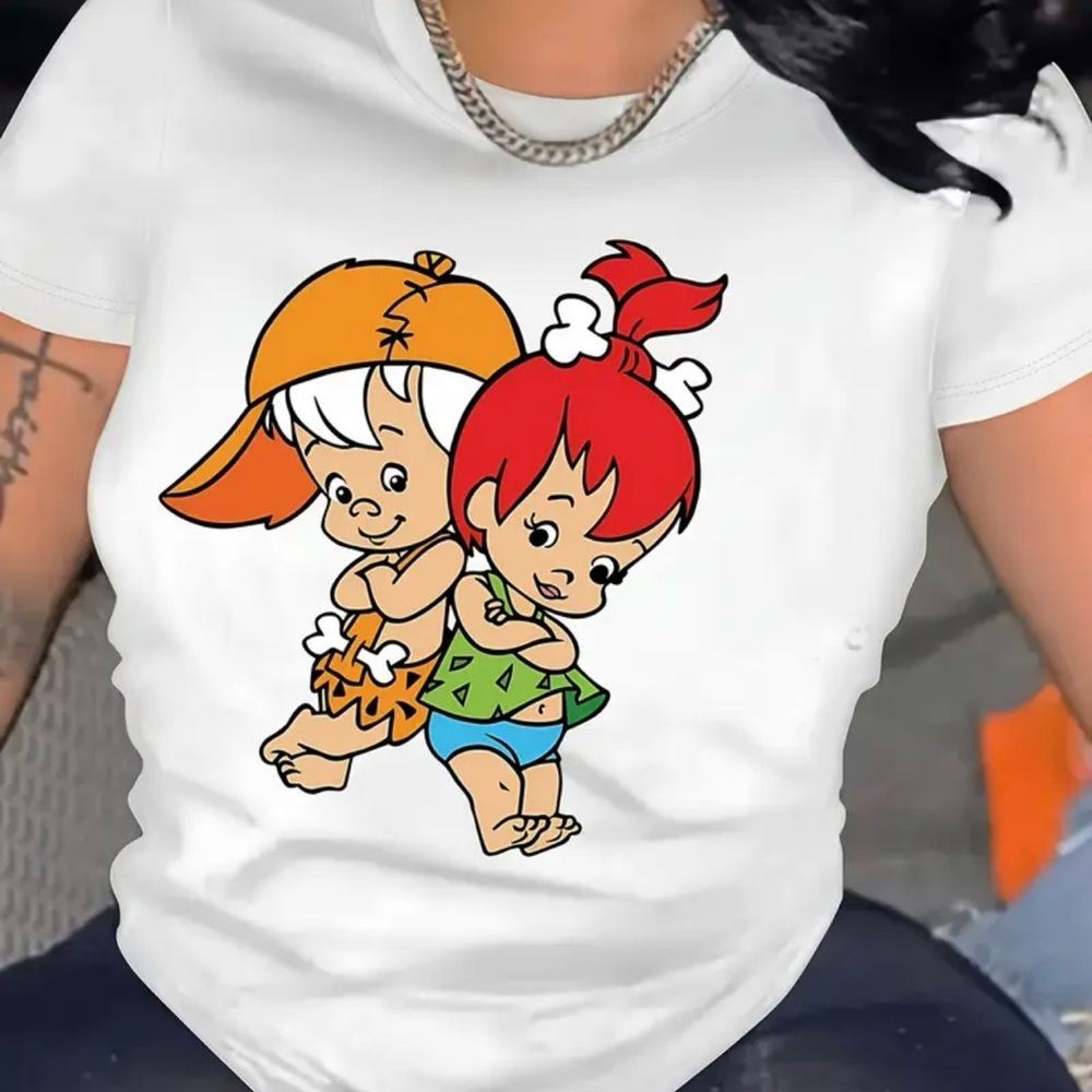 Caribbean Seal White Cartoon Character Short Sleeve Tee